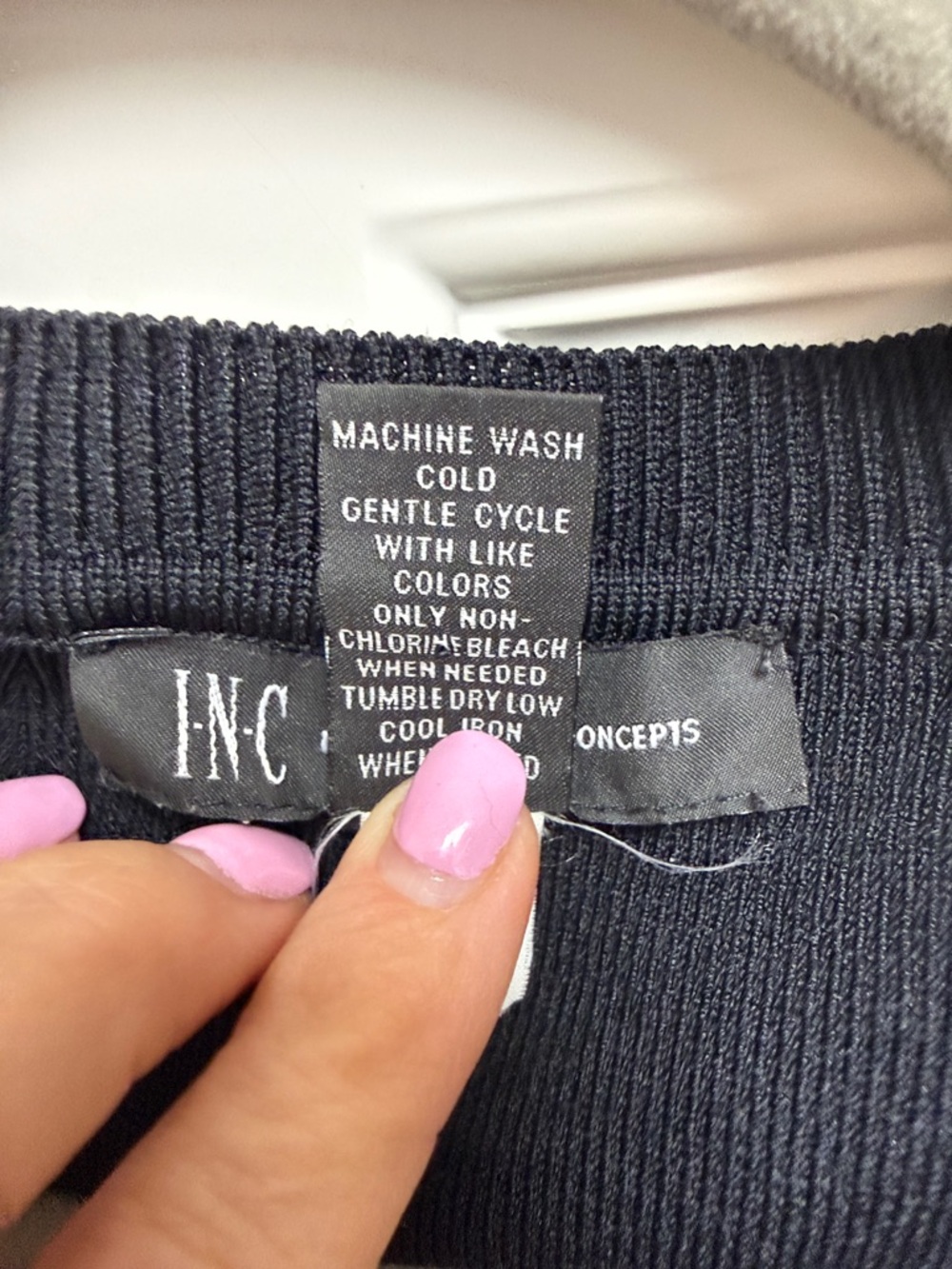 INC Black Ruffle Zip Pullover - Picture 5 of 8
